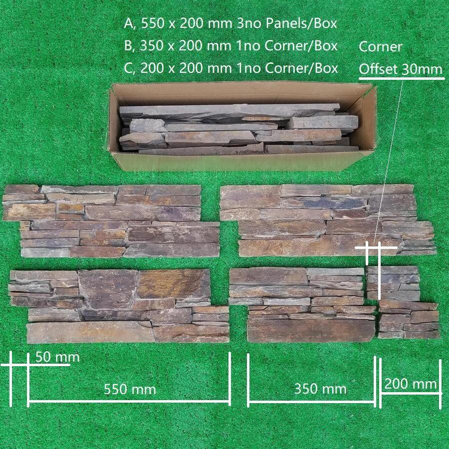 multicolour exterior stone cladding