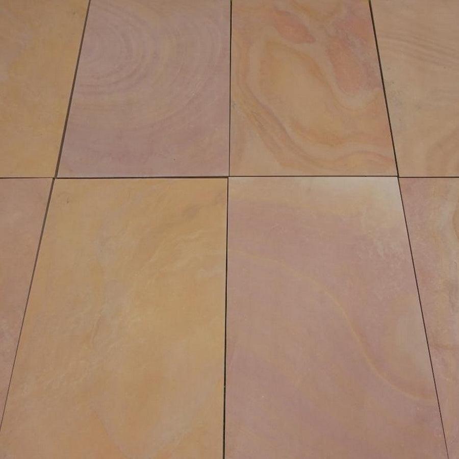 Rippon buff smooth sandstone paving slabs