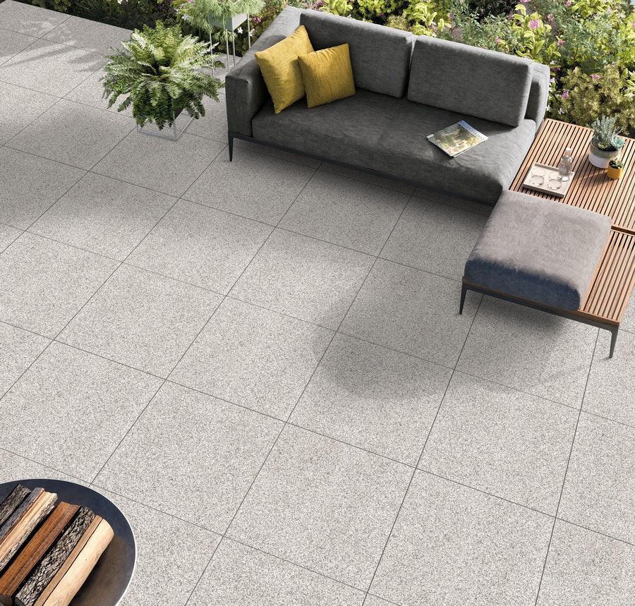 silver grey granite effect porcelain slabs