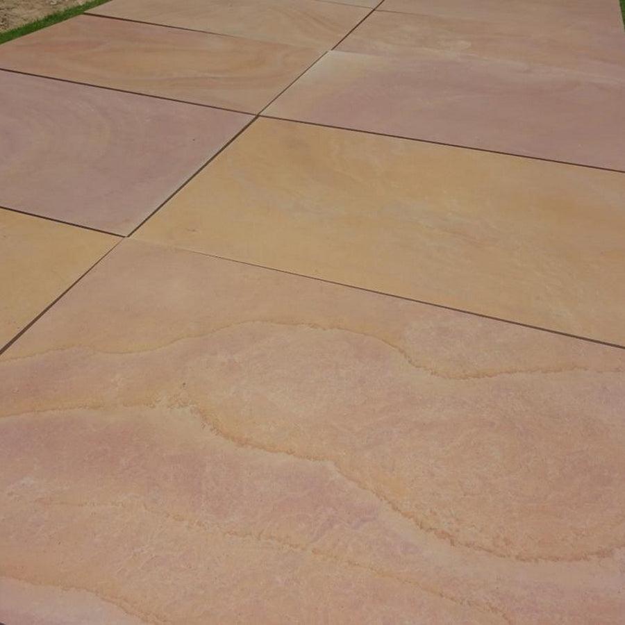 smooth Rippon buff sandstone paving