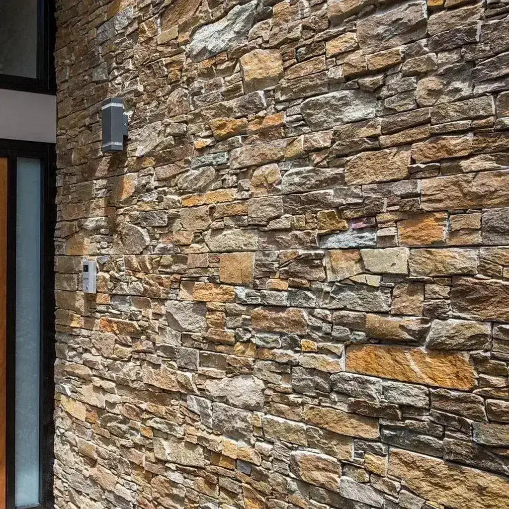 Autumn gold stone cladding Z panels