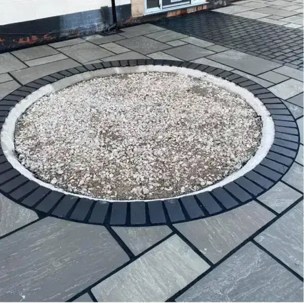 black limestone cobbles