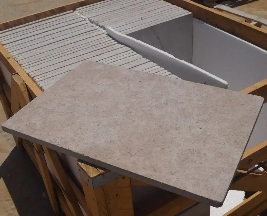 Sinai pearl limestone paving honed tumbled