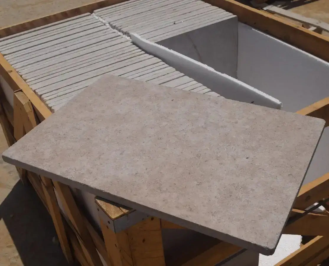 Sinai pearl limestone paving honed tumbled