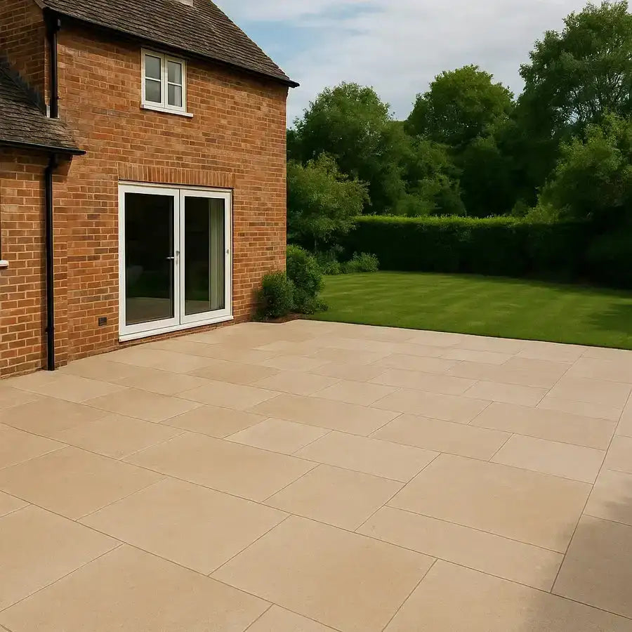 Sinai pearl limestone paving slabs tumbled