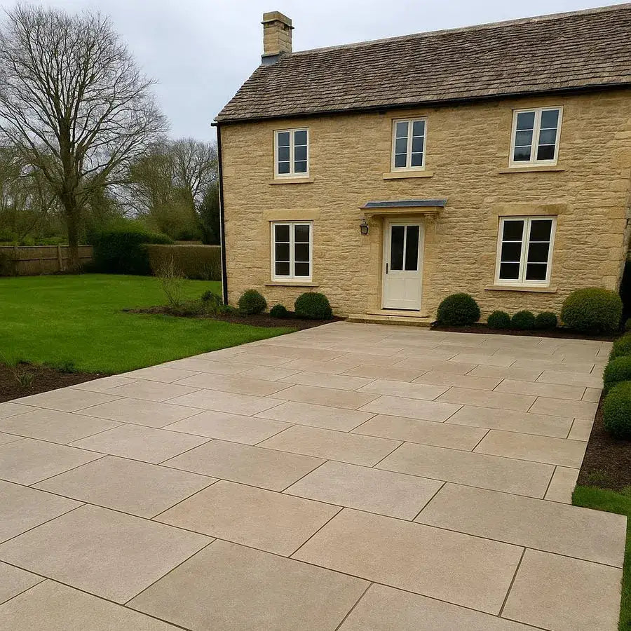 Sinai pearl limestone paving tumbled 900 x 600