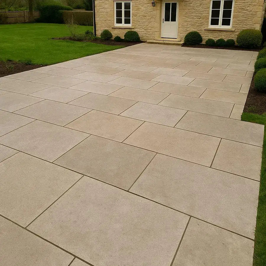 Sinai pearl limestone paving tumbled 900 x 600