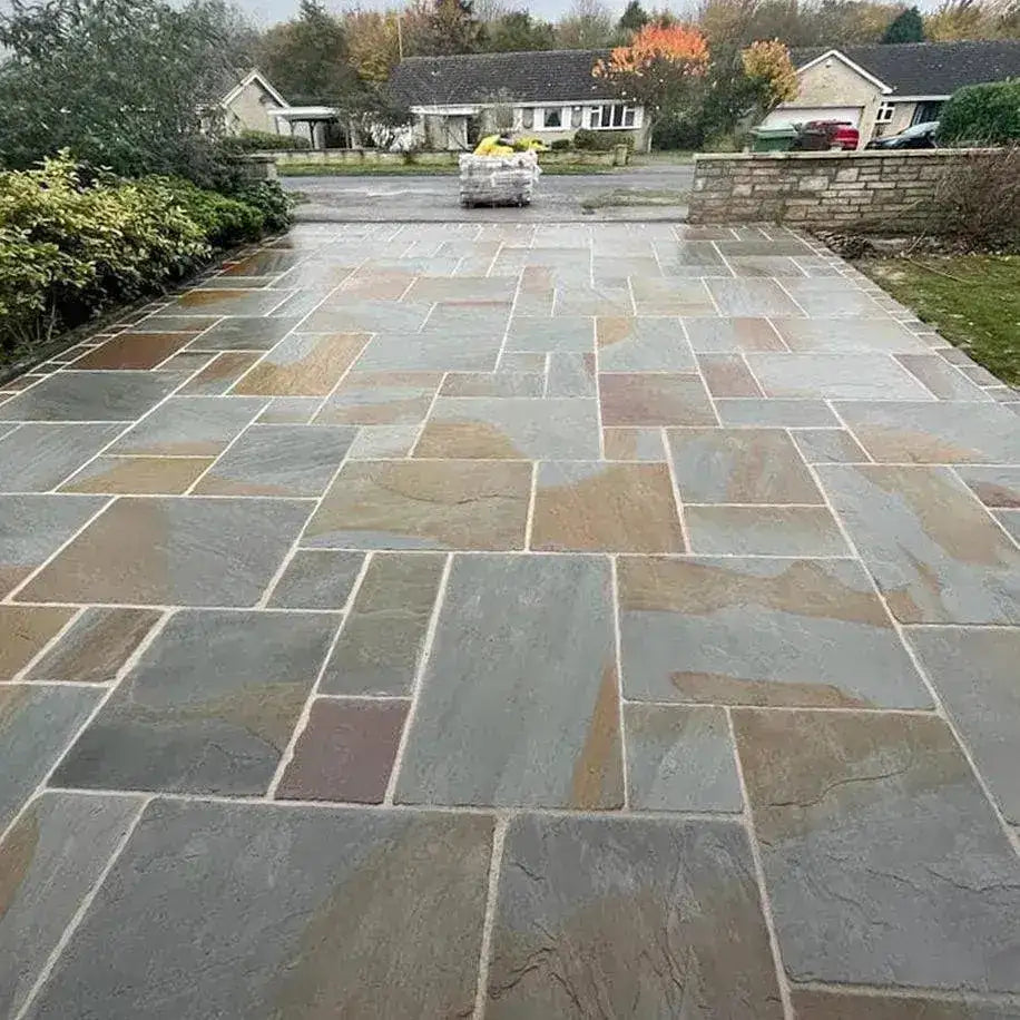Indian York sandstone paving slabs patio