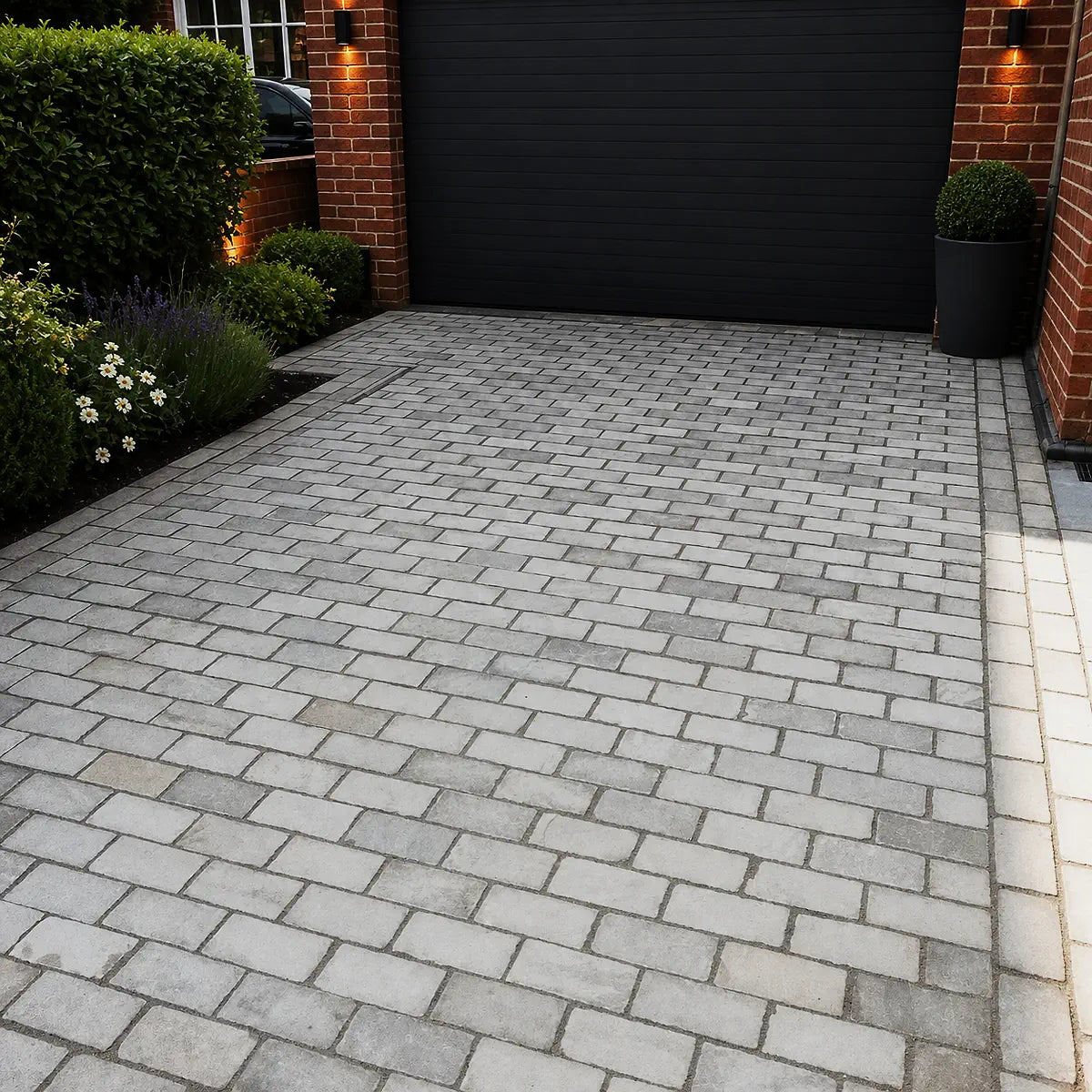 Kandla grey Indian sandstone cobbles 200 x 100 x 50