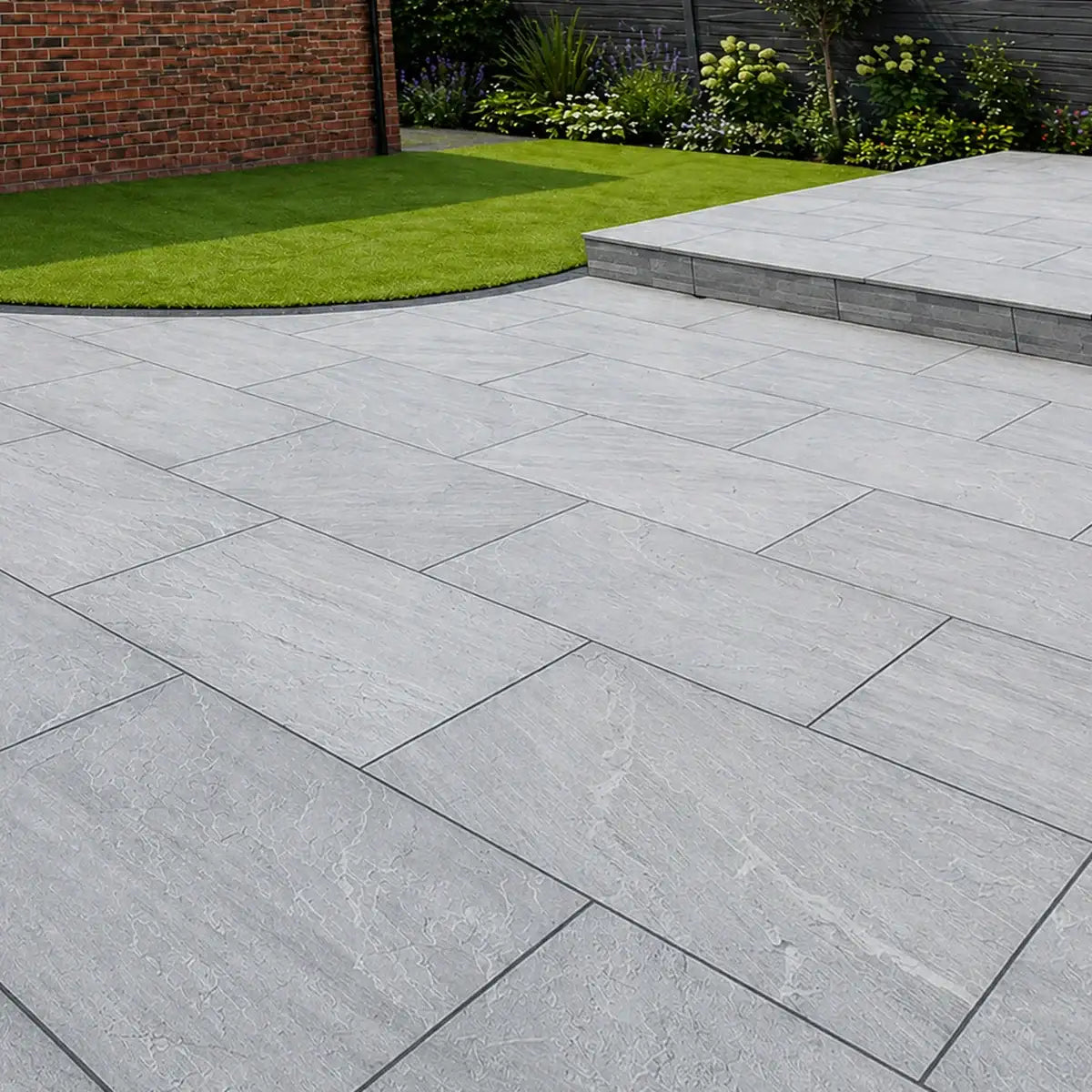 Kandla grey porcelain paving slabs 900 x 600