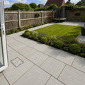 Kandla grey Indian sandstone paving 600 x 600