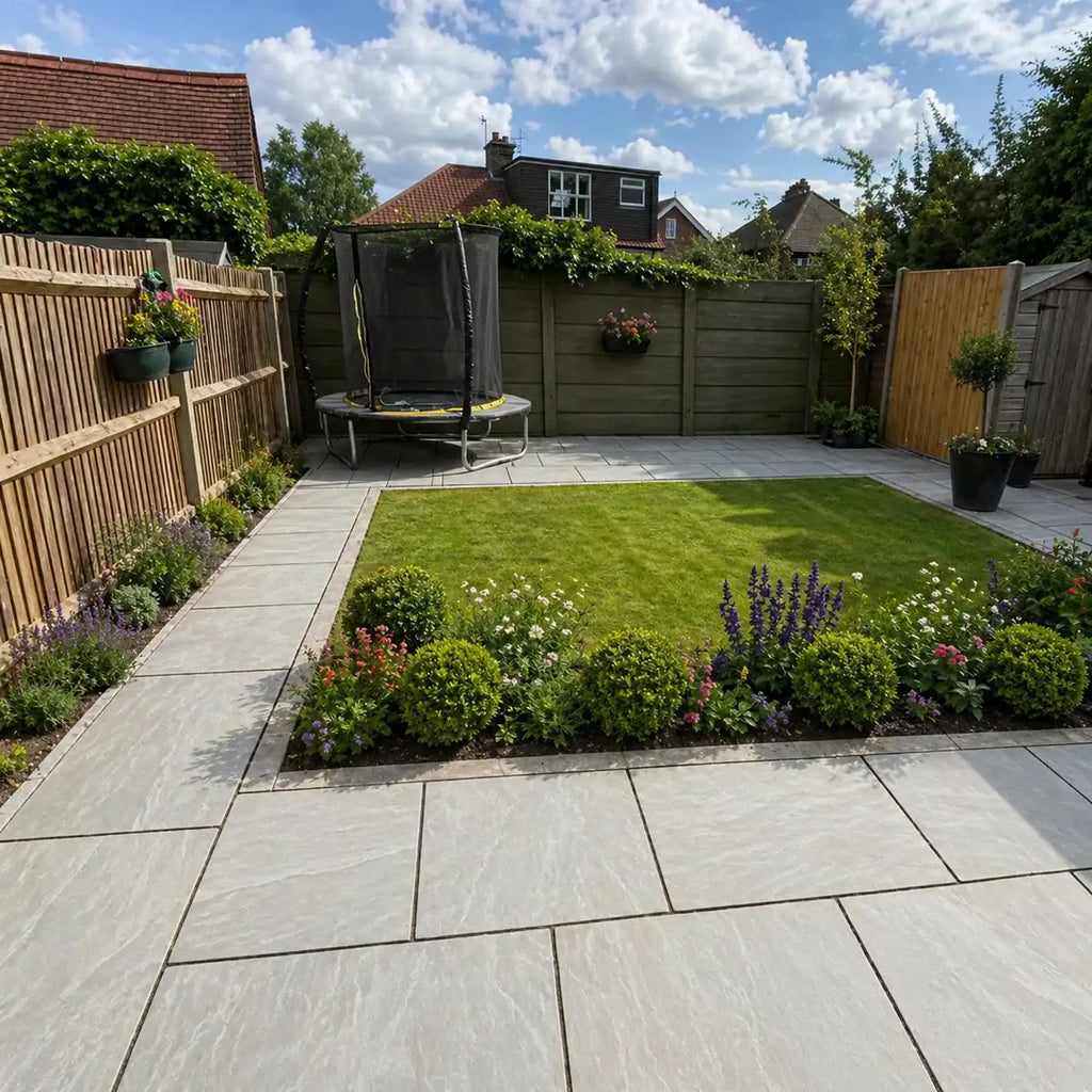 Kandla grey sandstone paving 600 x 600