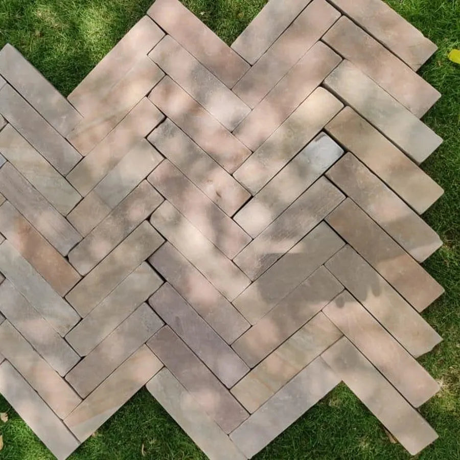 Raj Green Indian Sandstone Tumbled Pavers