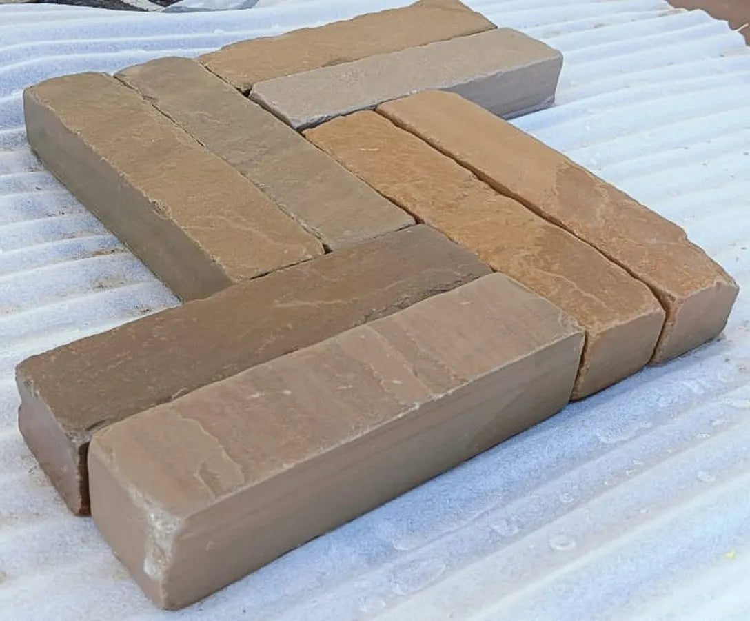 Raj Green Indian Sandstone Tumbled Pavers