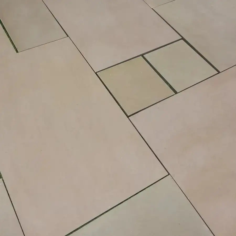 Raj green smooth Indian sandstone sawn honed patio slabs