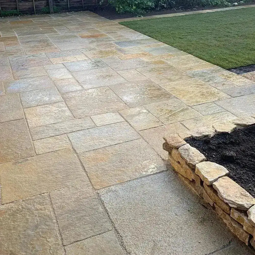 Tandur yellow limestone paving
