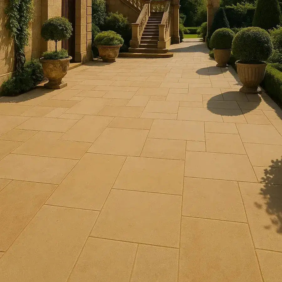 Yorkstone paving slabs sawn honed