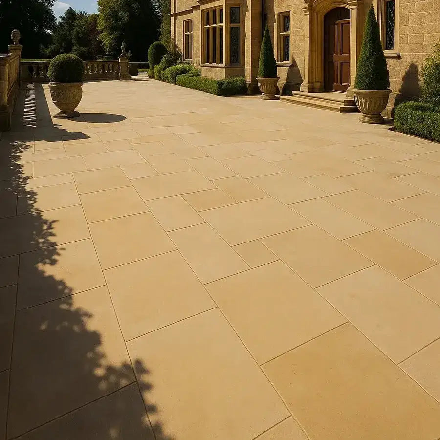 Yorkstone paving slabs sawn honed