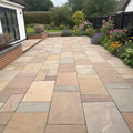 autumn brown Indian sandstone paving patio packs