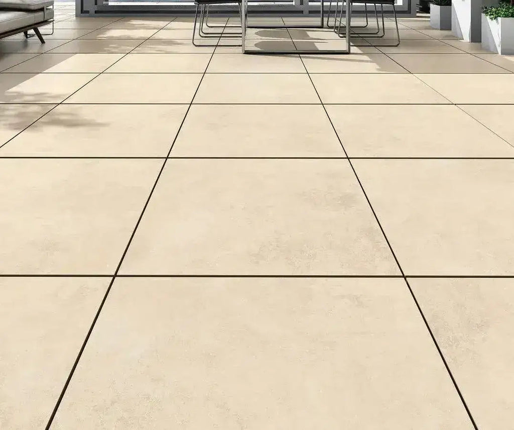 porcelain paving slabs cement beige
