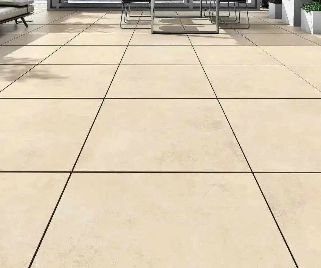 porcelain paving slabs cement beige