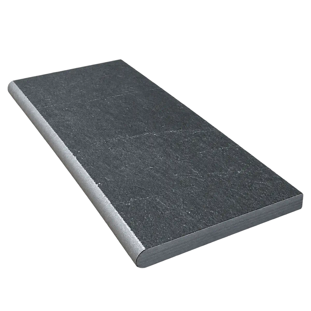 black limestone bullnose steps 900 x 400 x 40