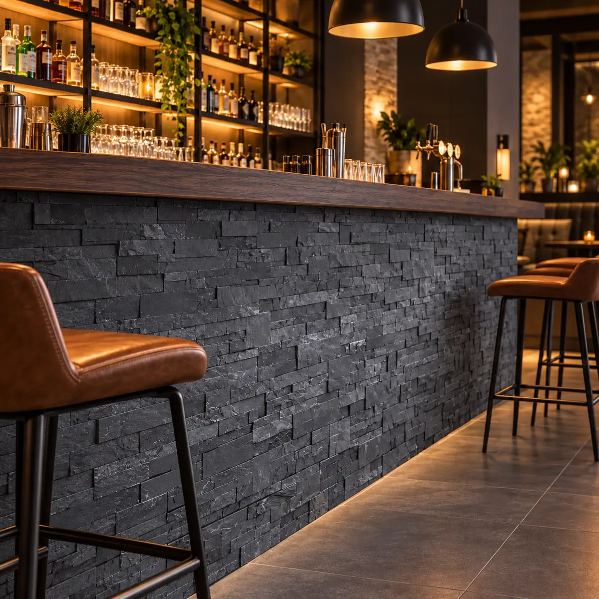 black slate split face cladding tiles 350 x 180