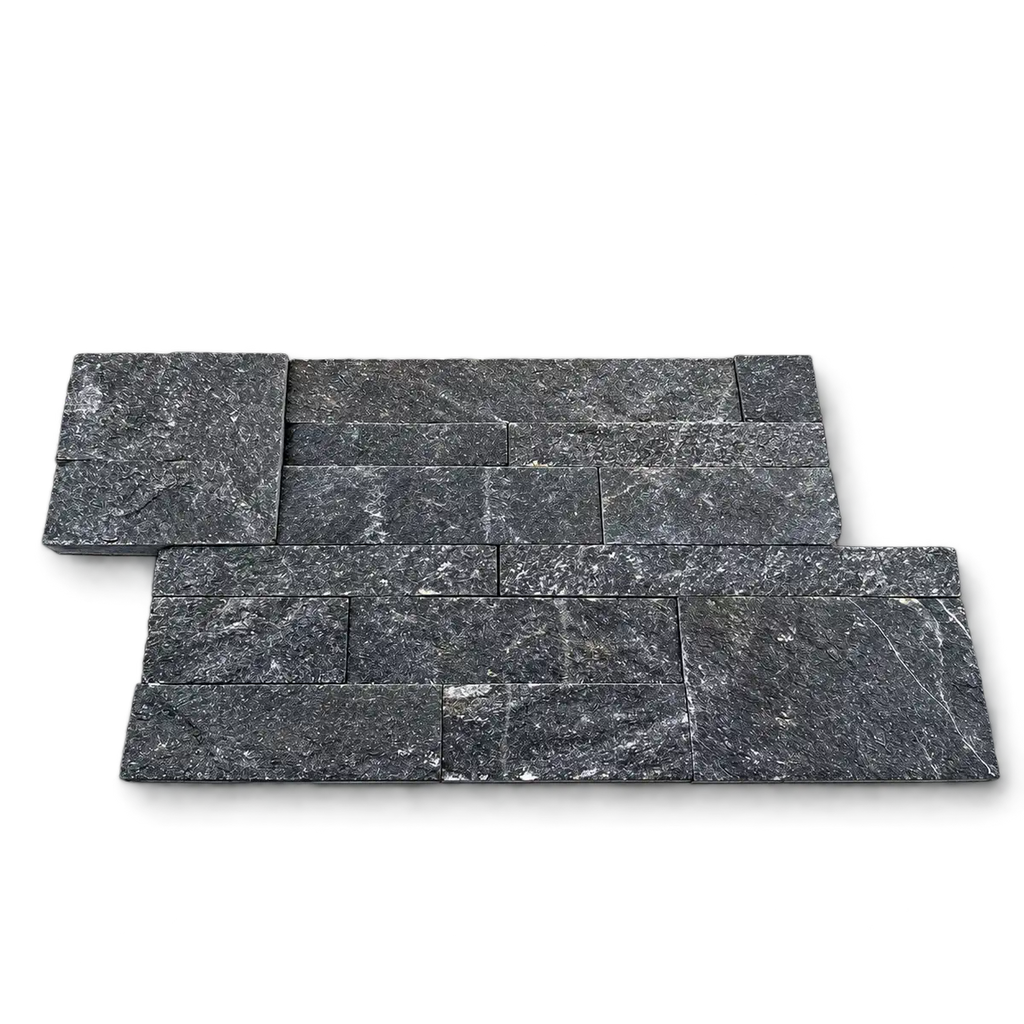 black quartz split face cladding 350 x 180