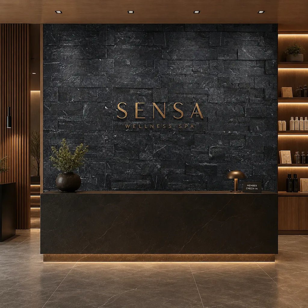 black spark quartz split face cladding tiles