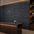 black spark quartz split face cladding tiles