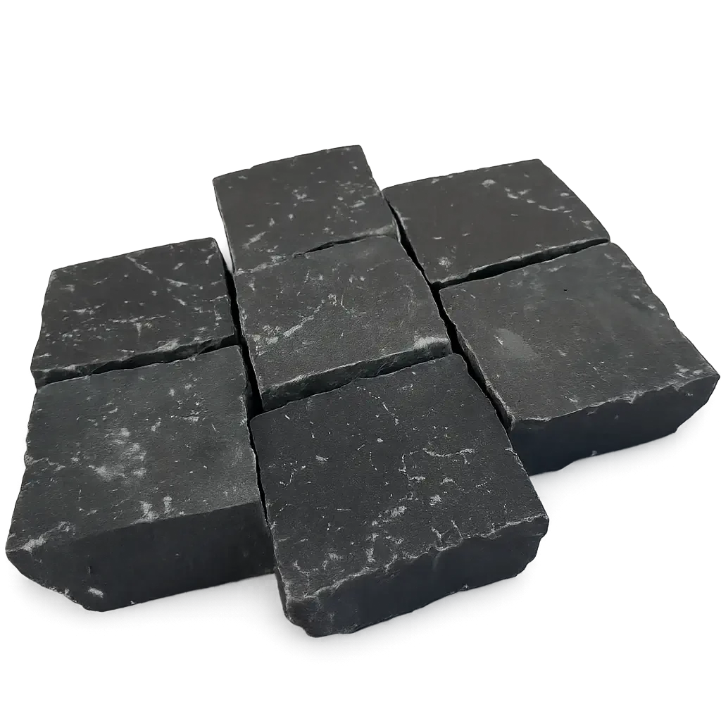black basalt setts cobbles 100 x 100 x 50