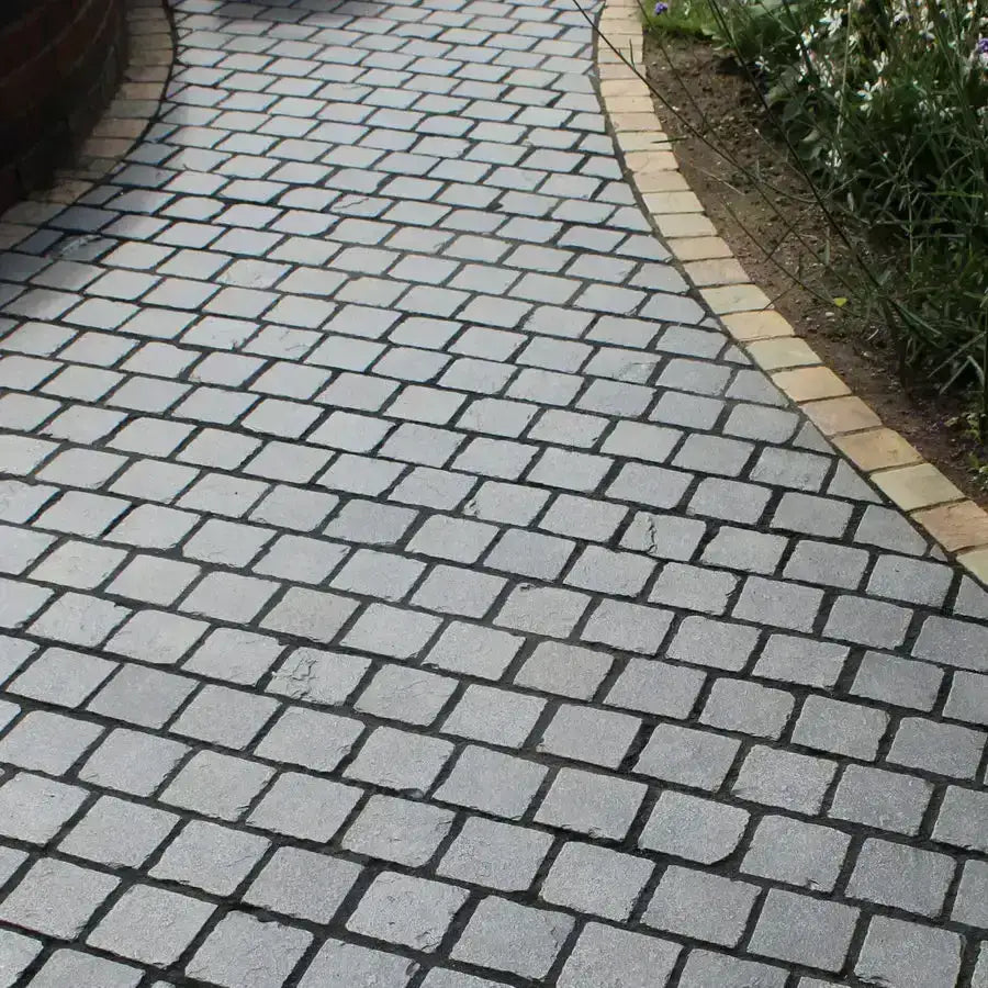 black limestone cobbles natural hand cut