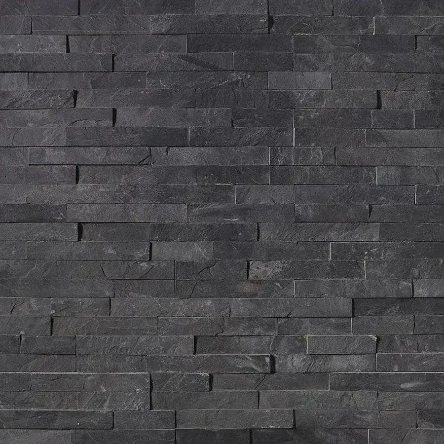 black slate split face tiles