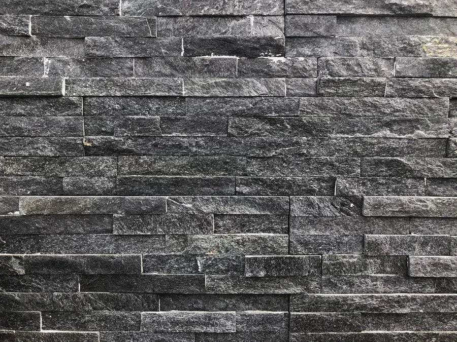 black sparkle quartz split face tiles