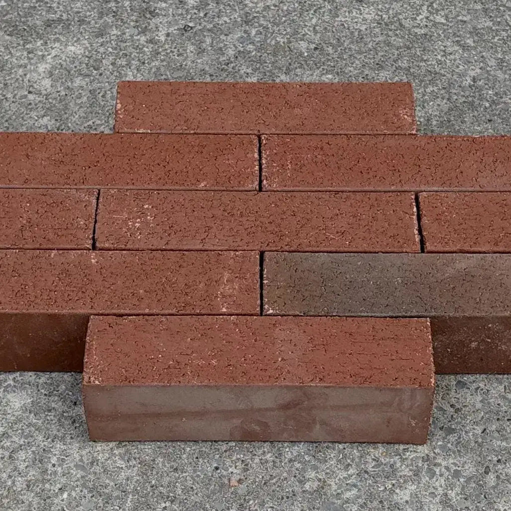 burnt red slim clay brick pavers