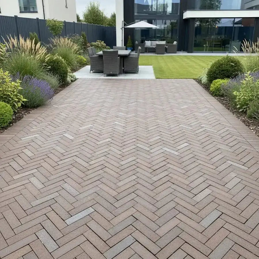 clay pavers burnt umber slim brick