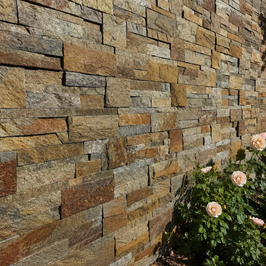 copper rust quartz split face tiles
