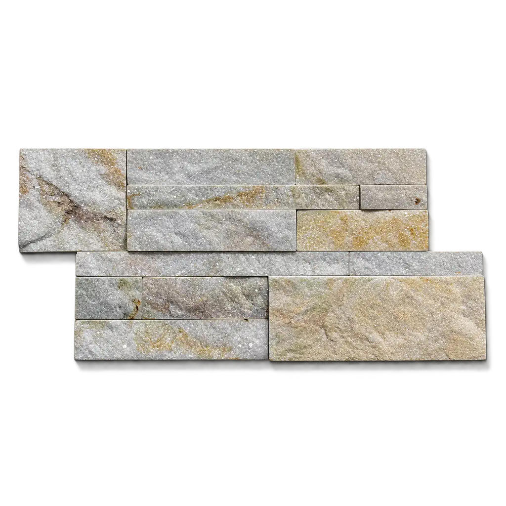 cream sparkle quartz slit face tiles 3D mosaic tiles