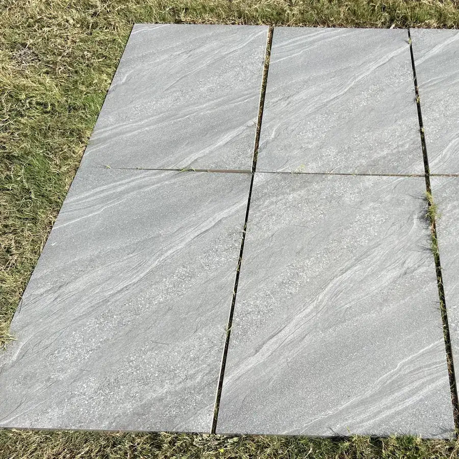 crossover grey porcelain patio tiles