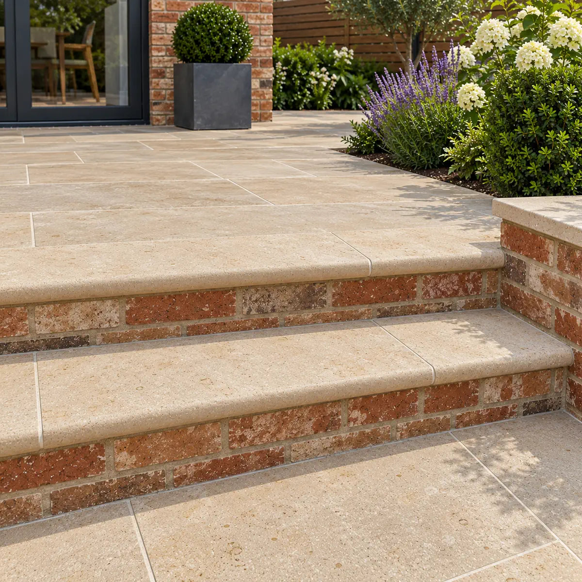 Dijon limestone bullnose steps 900 x 400 x 40
