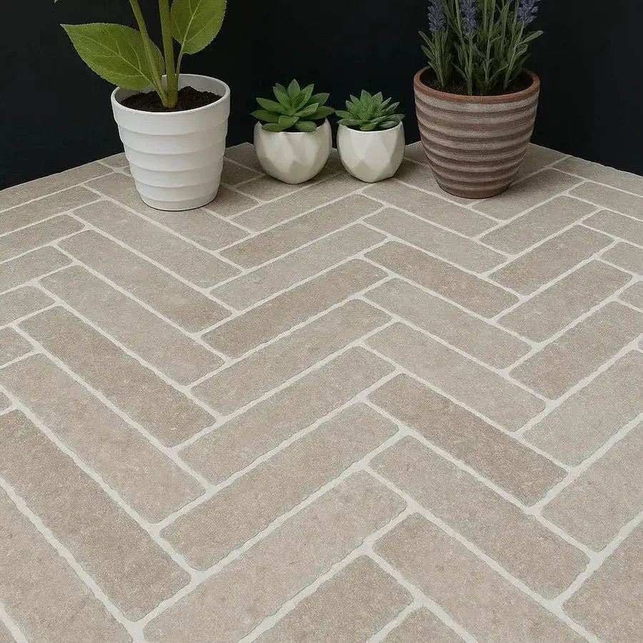 Sinai pearl limestone honed tumbled pavers