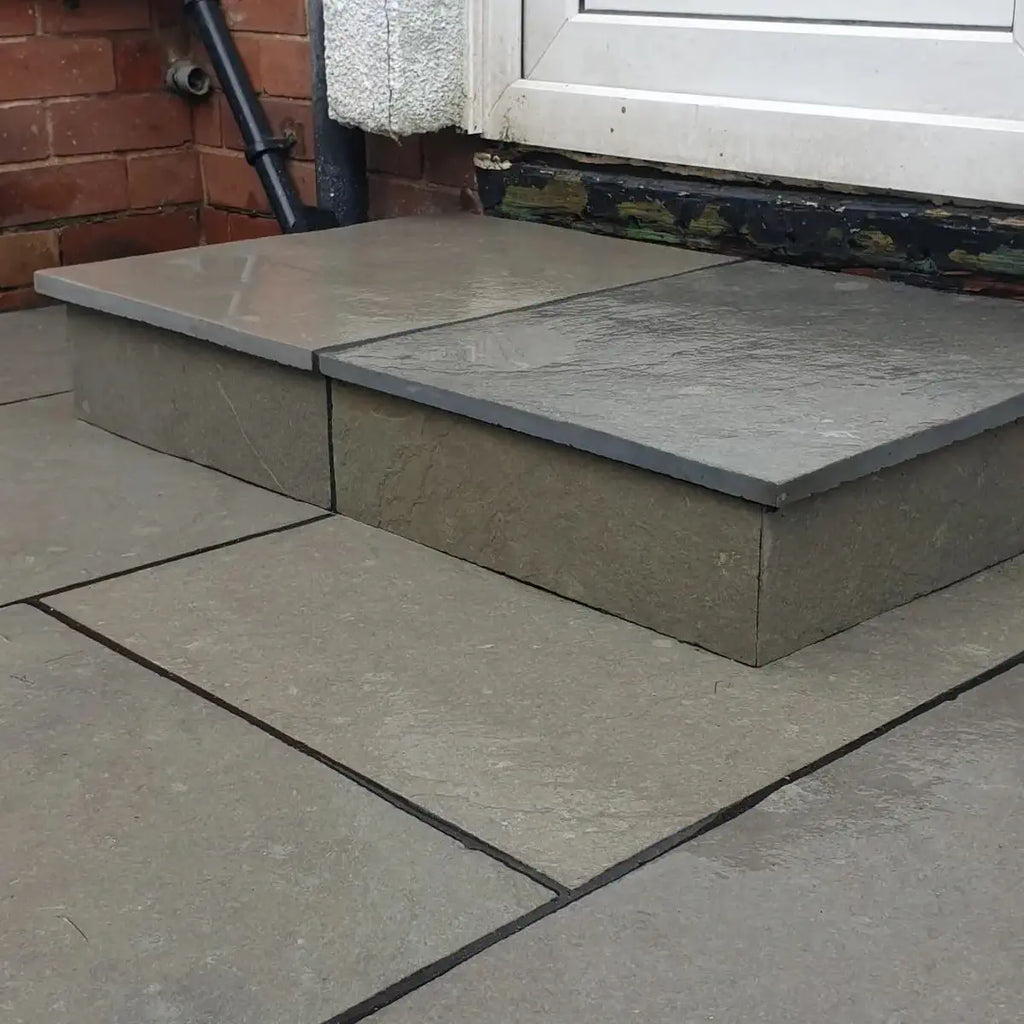 Dove grey limestone paving 900 x 600