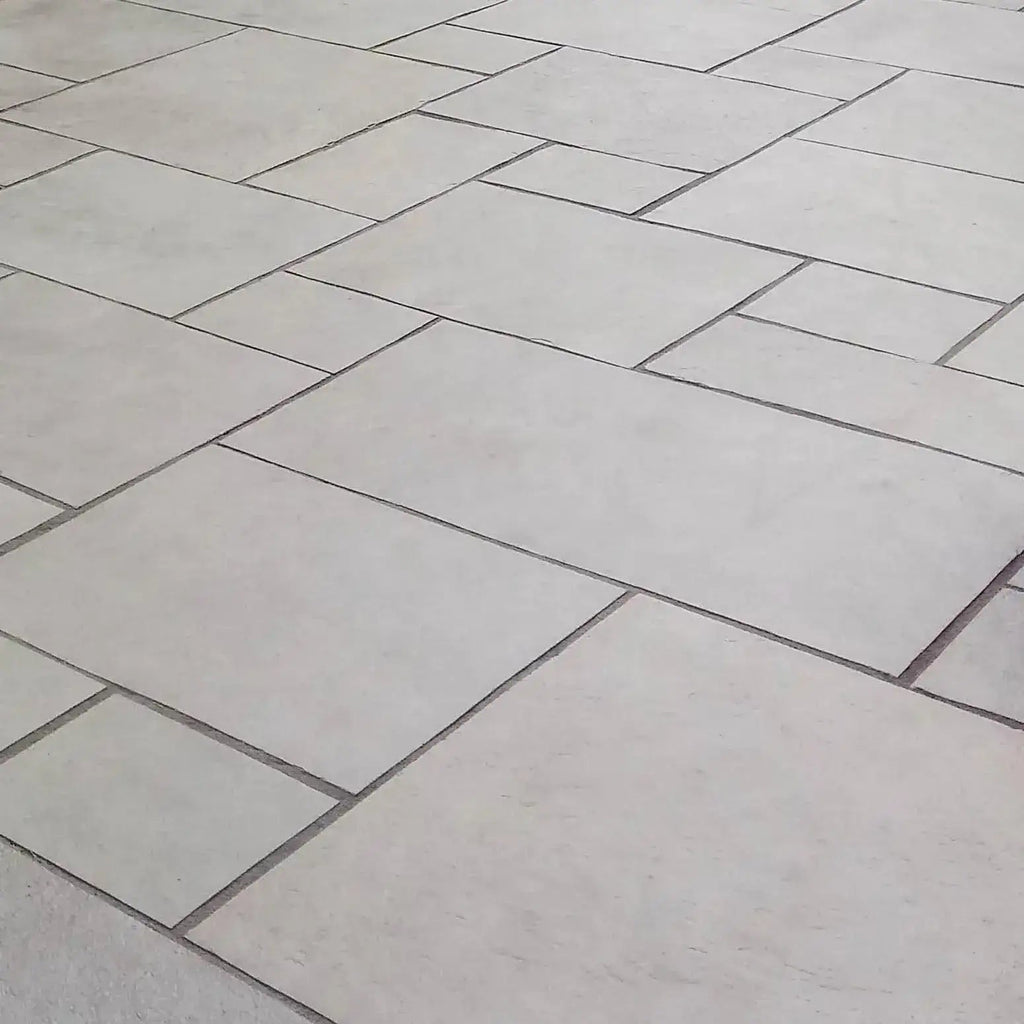 dove grey limestone paving patio slabs