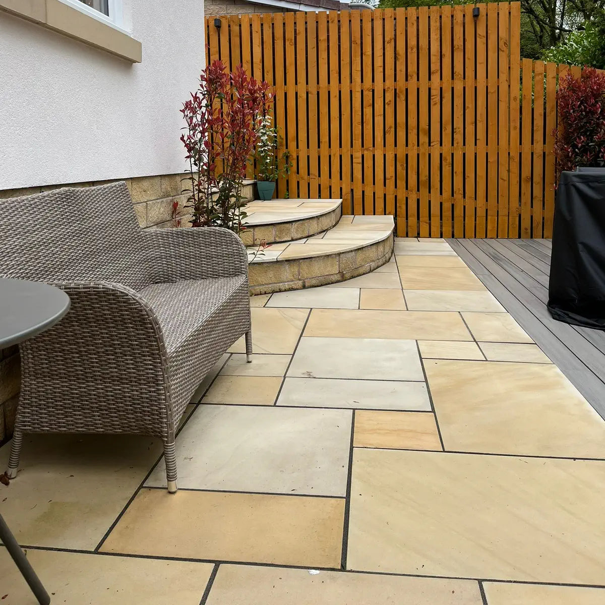 fossil mint smooth sandstone paving patio packs