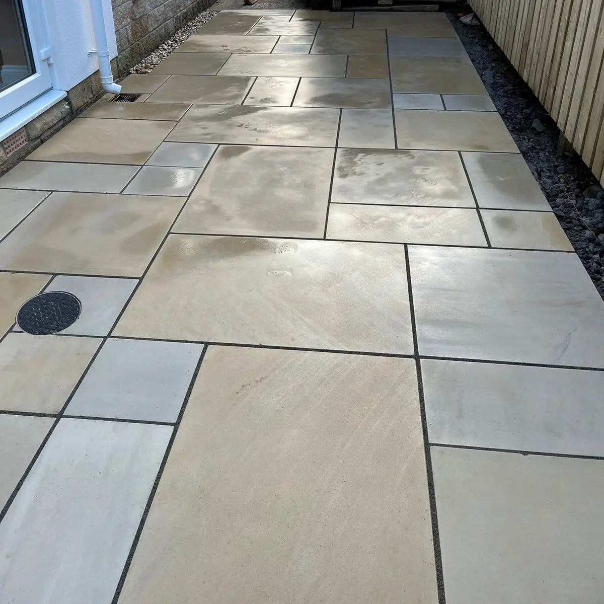 fossil mint smooth sandstone paving patio packs