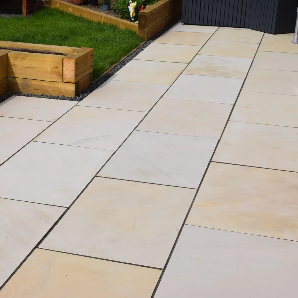 fossil mint smooth sandstone paving 900 x 600 x 20