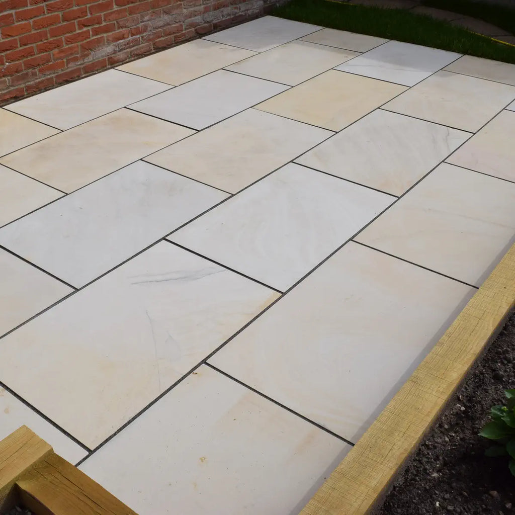 fossil mint smooth sandstone paving 900 x 600 x 20