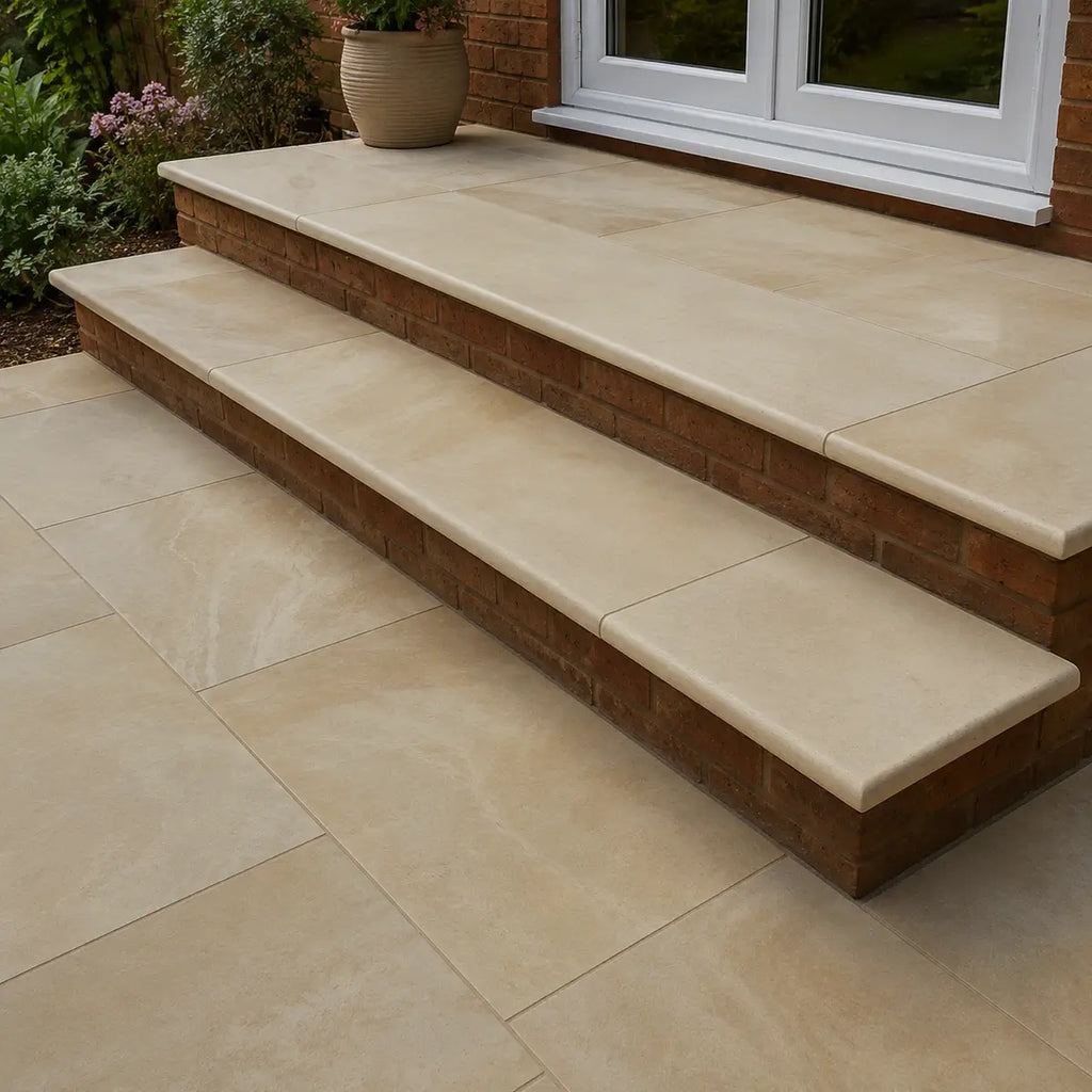 Fossil Mint Smooth Sandstone Bullnose Steps