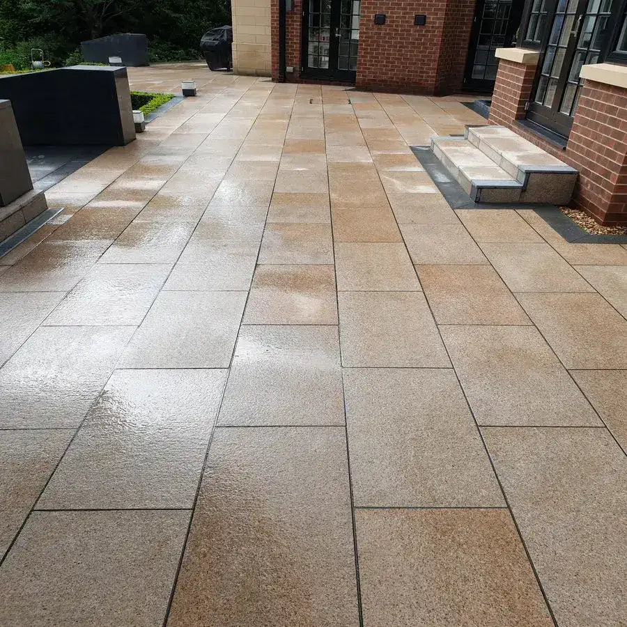 Elara yellow granite paving slabs 900 600 x 20
