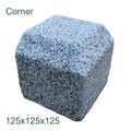 granite block kerb corner silver grey